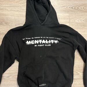 H&M Black Hoodie with White Print